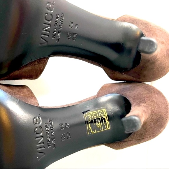 Vince 'D'Orsay' Leather Suede Dark Brown Stiletto, size 8M - Picture 10 of 11